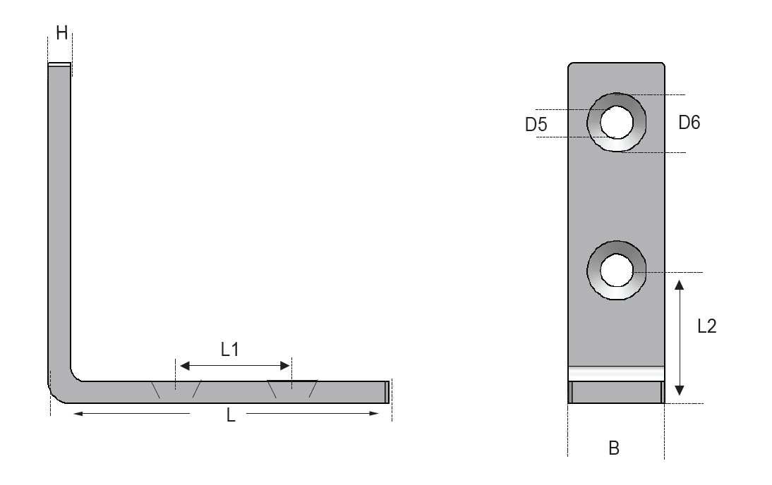 SAB angle bracket drawing